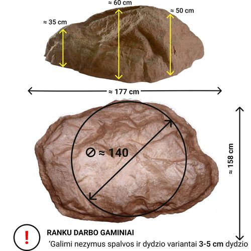 Dekoratyviniai dangčiai iš riedulių akmens imitacijos XXXL-01