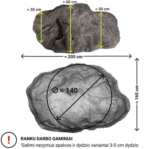 Dekoratyviniai dangčiai iš riedulių akmens imitacijos XXXL-01