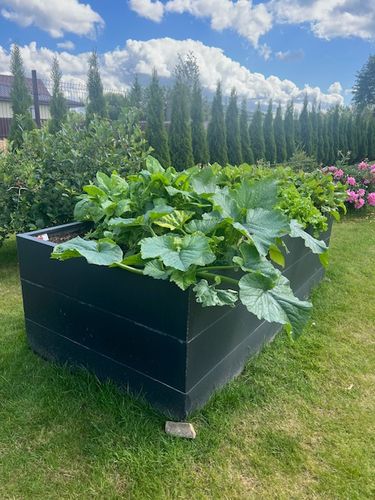 Metalinė pakelta daržovių lysvė, matinės pilkos spalvos, 170x85x63 cm