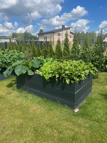 Metalinė pakelta daržovių lysvė, matinės pilkos spalvos, 170x85x63 cm