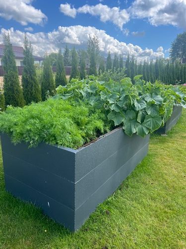 Metalinė pakelta daržovių lysvė, matinės pilkos spalvos, 170x85x63 cm