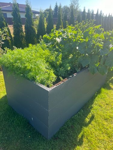 Metalinė pakelta daržovių lysvė, matinės pilkos spalvos, 170x85x63 cm